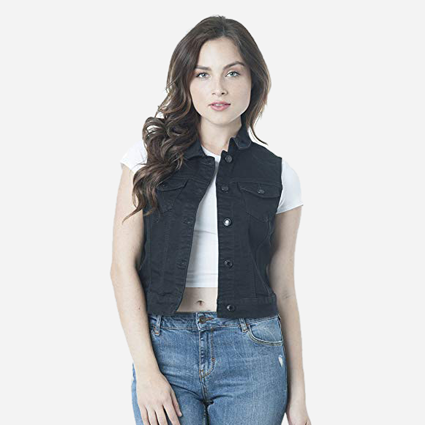 wear women's denim vest 